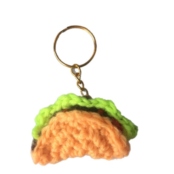Hand Crafted Accessories - Crochet Taco Keychain